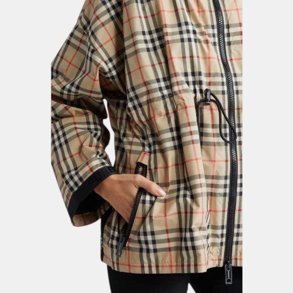 BURBERRY BACTON VINTAGE CHECK HOODED JACKET ARCHIVE BEIGE NWT SIZE 6 - Picture 9 of 13
